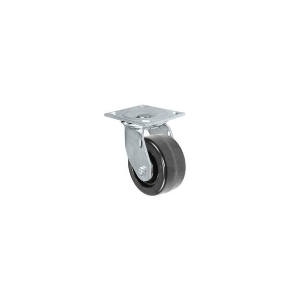 4"x2" Phenolic Wheel, Swivel Caster, Plate Size: 4-1/2x6-1/4",